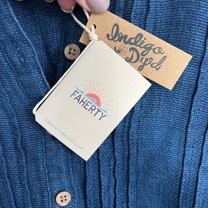Faherty Blue Basketweave Linen Dress